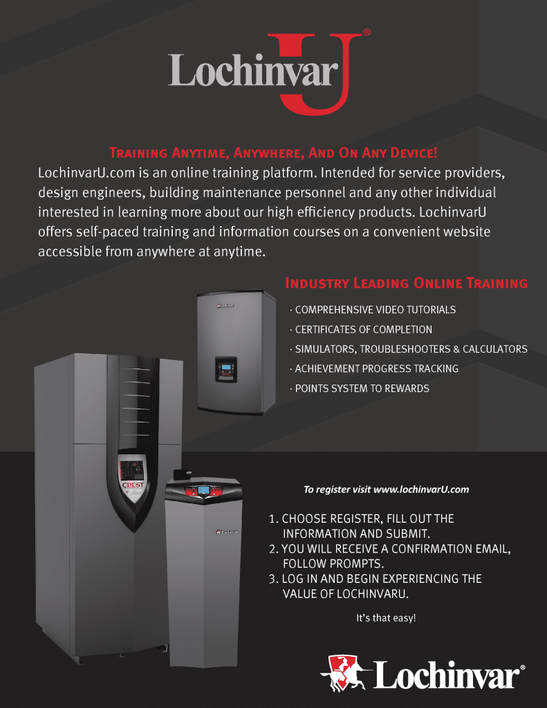 ENROLL IN LOCHINVAR UNIVERSITY AquaTech Sales and Marketing Inc.